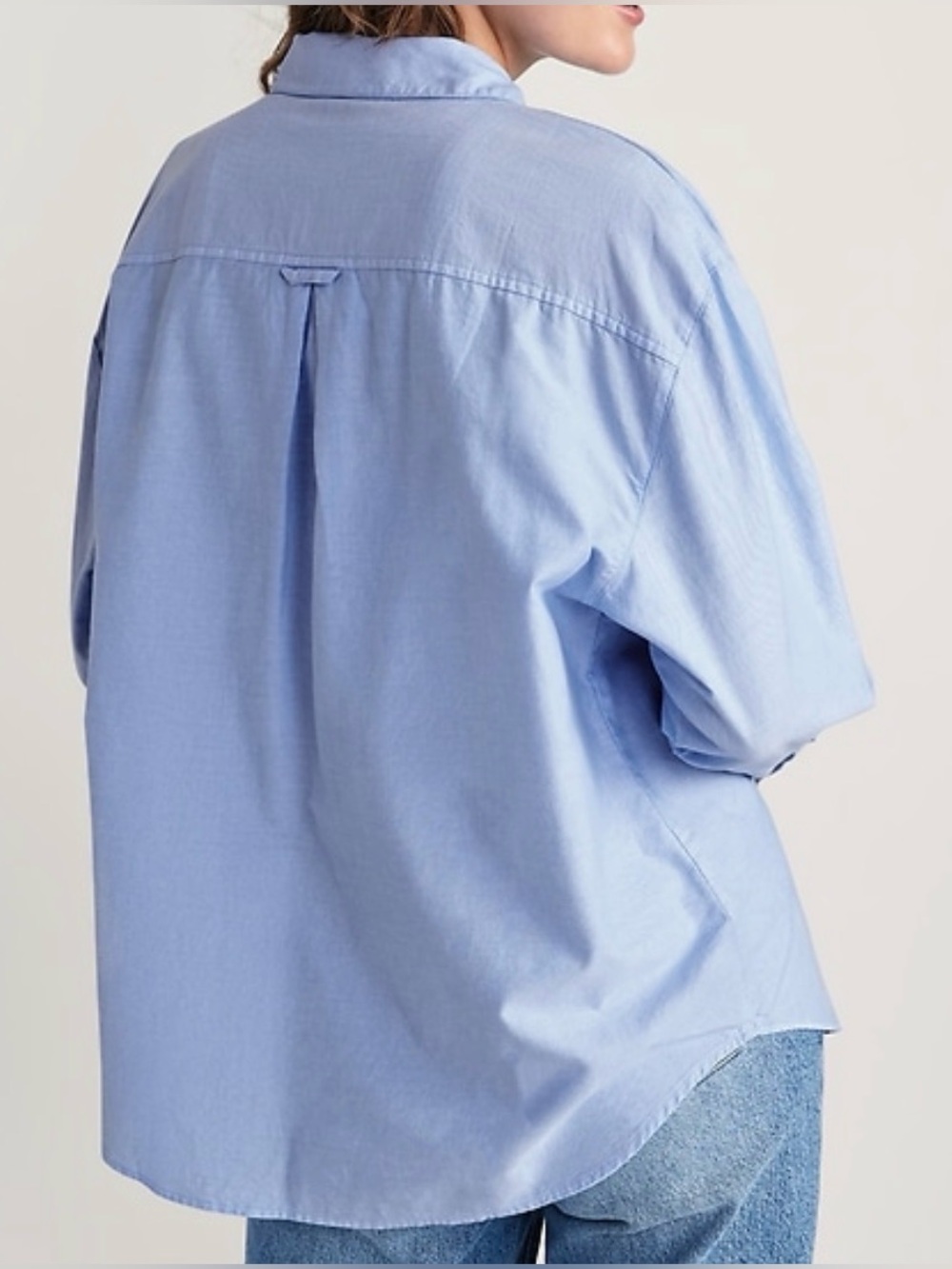 Old Navy Oversized Button Down Boyfriend Shirt - XXL - Oxford Blue - Picture 6 of 7